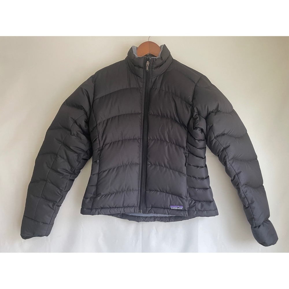 Patagonia Women's Down Sweater Jacket Black Puffer Full Zip Size Small Winter